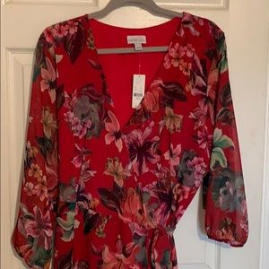 New York & Co Floral Maxi Wrap Dress NWT